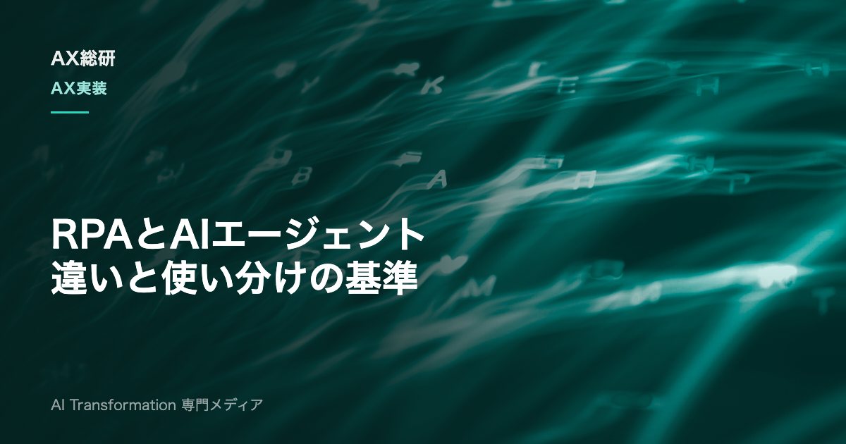 RPAとAIエージェントの違いとは？使い分けと併用の判断基準を解説