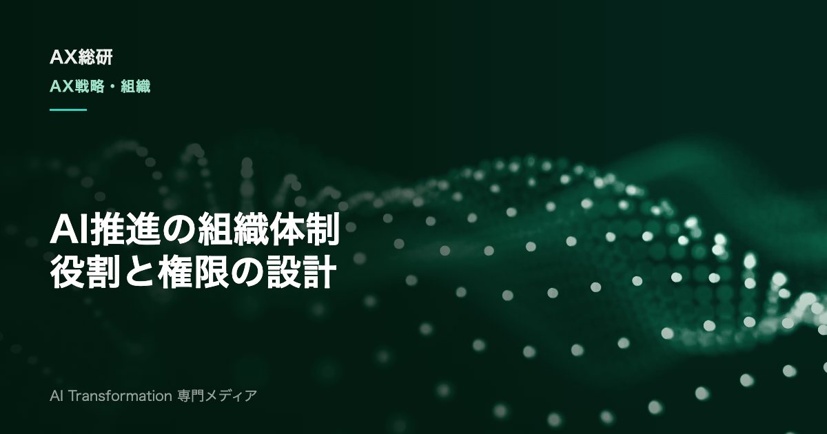 AI推進の組織体制とは？3つの型・6つの役割・立ち上げ90日の進め方を実務解説